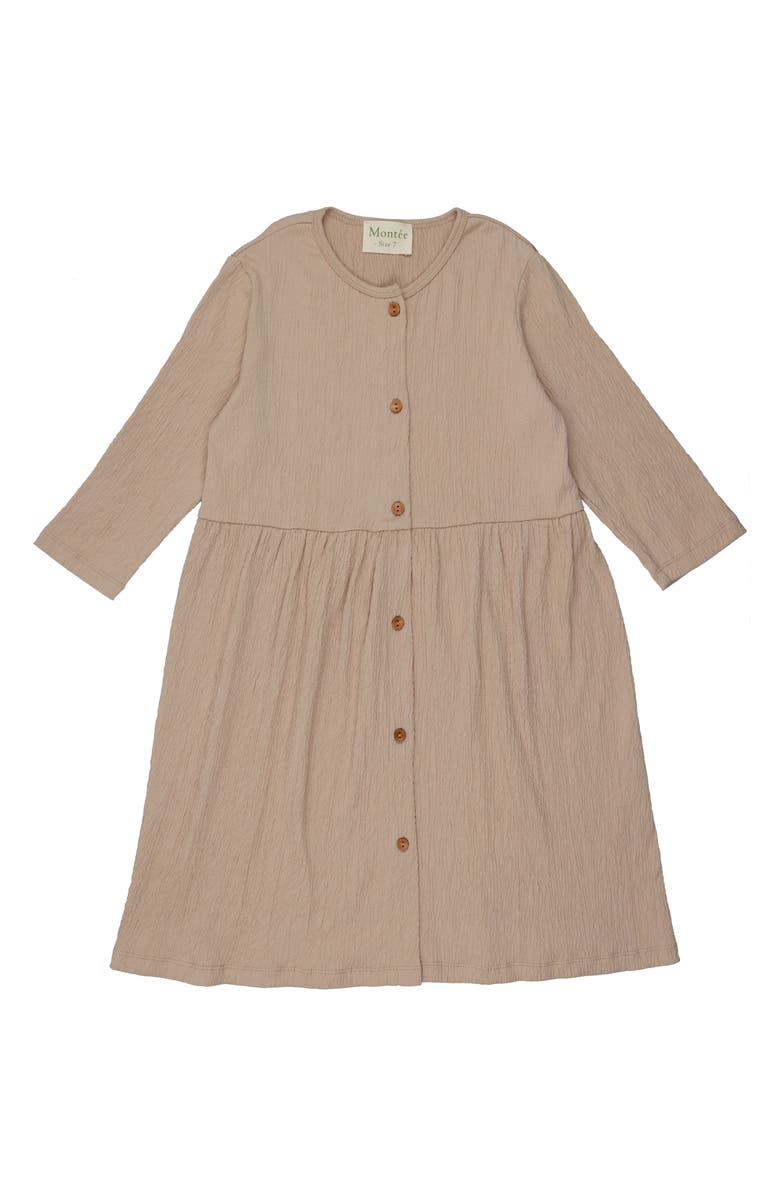 Manière Kids' Cotton Blend Gauze Dress, Main, color, Sand