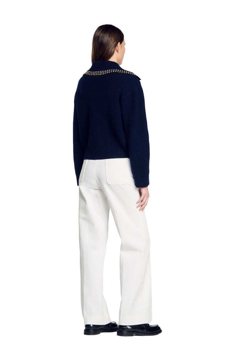 SANDRO Sailor-neck sweater, Alternate, color, 