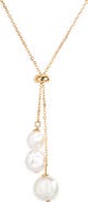 NORDSTROM RACK Faux Pearl Lariat Necklace