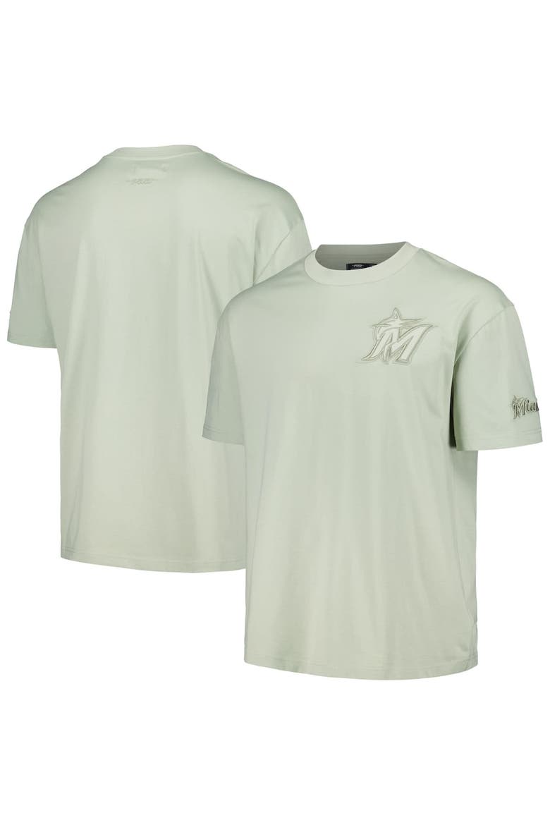 Men's Pro Standard Mint Miami Marlins Neutral CJ Dropped Shoulders T-Shirt, Alternate, color, Mint