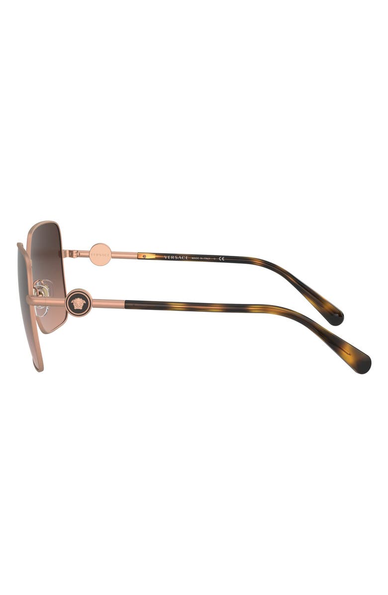 Versace 59mm Gradient Square Sunglasses, Alternate, color, Gold Tort