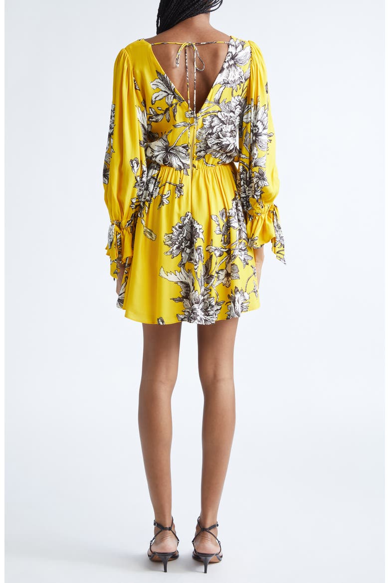 Clarissa Floral Long Sleeve Minidress, Alternate, color, BLOOMING WILD GOLDEN HOUR