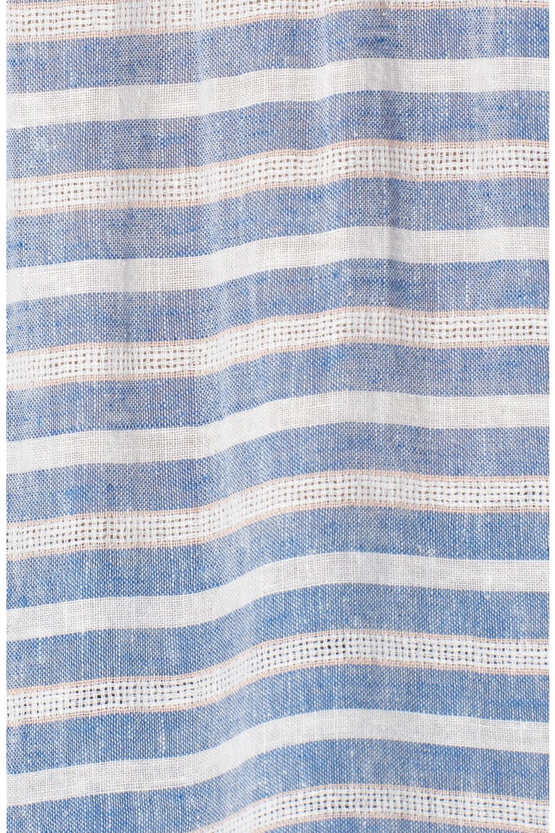 Isabelle Off the Shoulder Linen Blend Top, Alternate, color, MYKONOS STRIPE