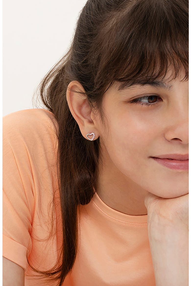 Two in One Heart Earrings, Alternate, color, Pink