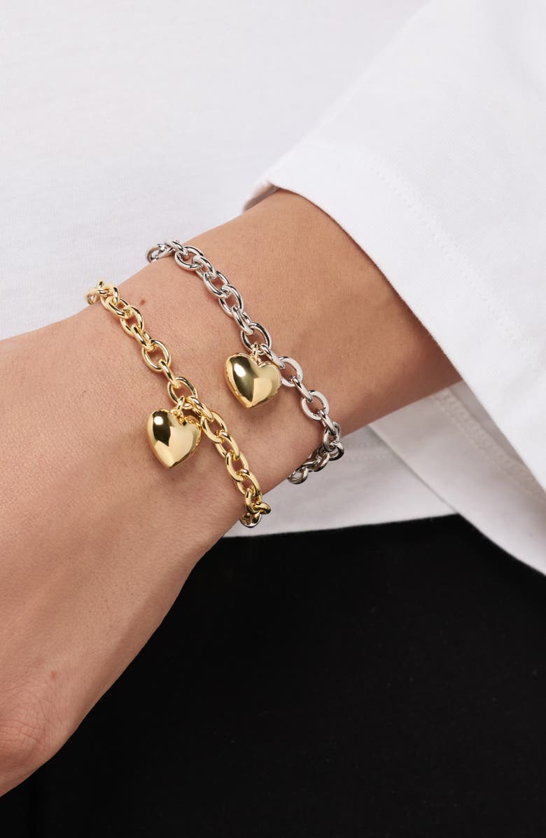 Ana Luisa Heart Pendant Bracelet, Alternate, color, Gold / Silver