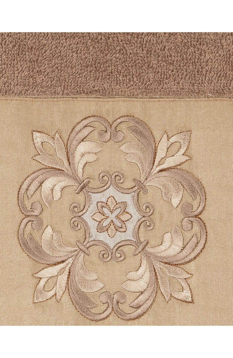 Linum Home Textiles Alyssa Embellished Hand Towel - Set of 2 - Latte, Alternate, color, Latte