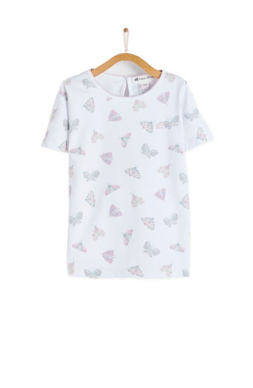 Babycottons Premium Peruvian Pima Cotton Lisa Short Tee & Pants Pajama Set For Infant In White