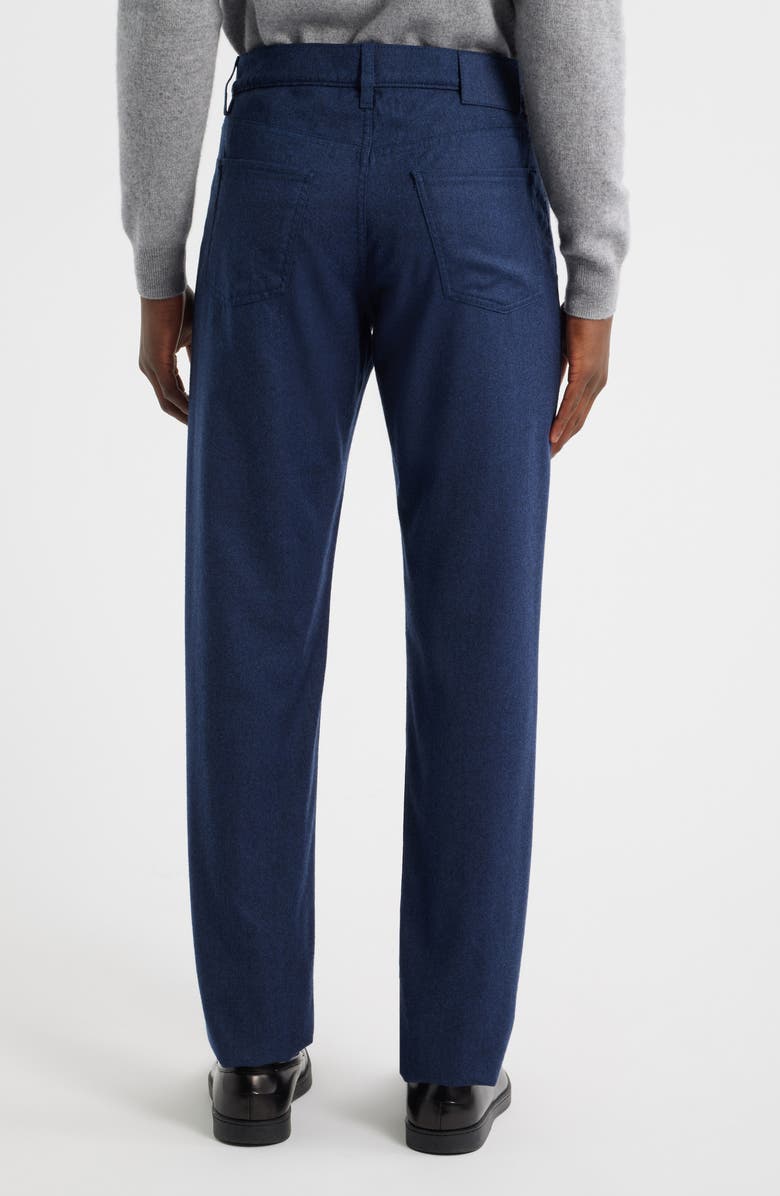 Canali Regular Fit Wool Flannel Pants, Alternate, color, Blue