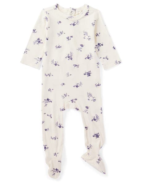 Baby and Toddler Girls Floral Toile Footie
