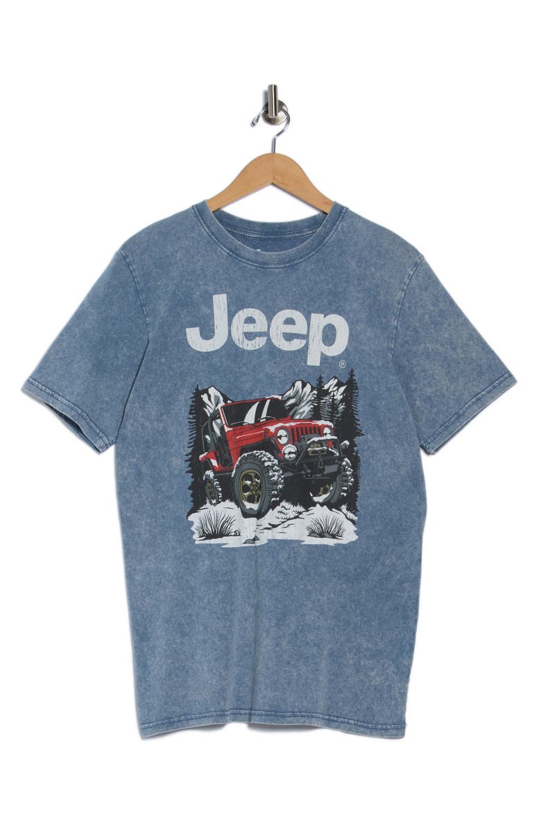 Goodie Two Sleeves Jeep in Snow Graphic T-Shirt, Alternate, color, China Blue