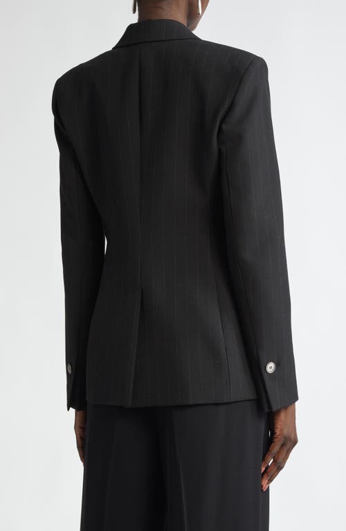 St John St. John Collection Pinstripe One-button Blazer In Black