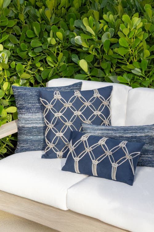 Elaine Smith Rope Hand Knotted Macrame Indoor & Outdoor Woven Accent Pillow