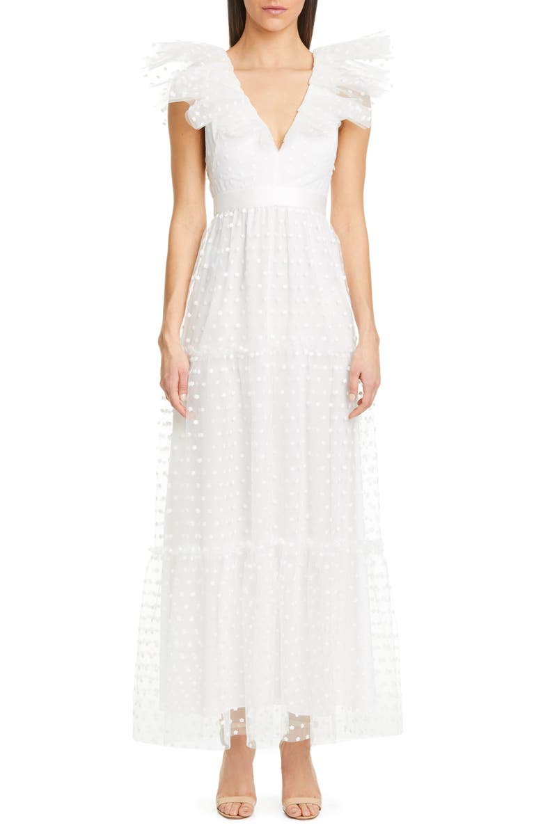 Philosophy Di Lorenzo Serafini Swiss Dot Tulle Gown, Main, color, 