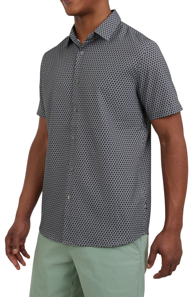DKNY SPORTSWEAR Abel Short Sleeve Button-Up Shirt, Alternate, color, Sidewalk