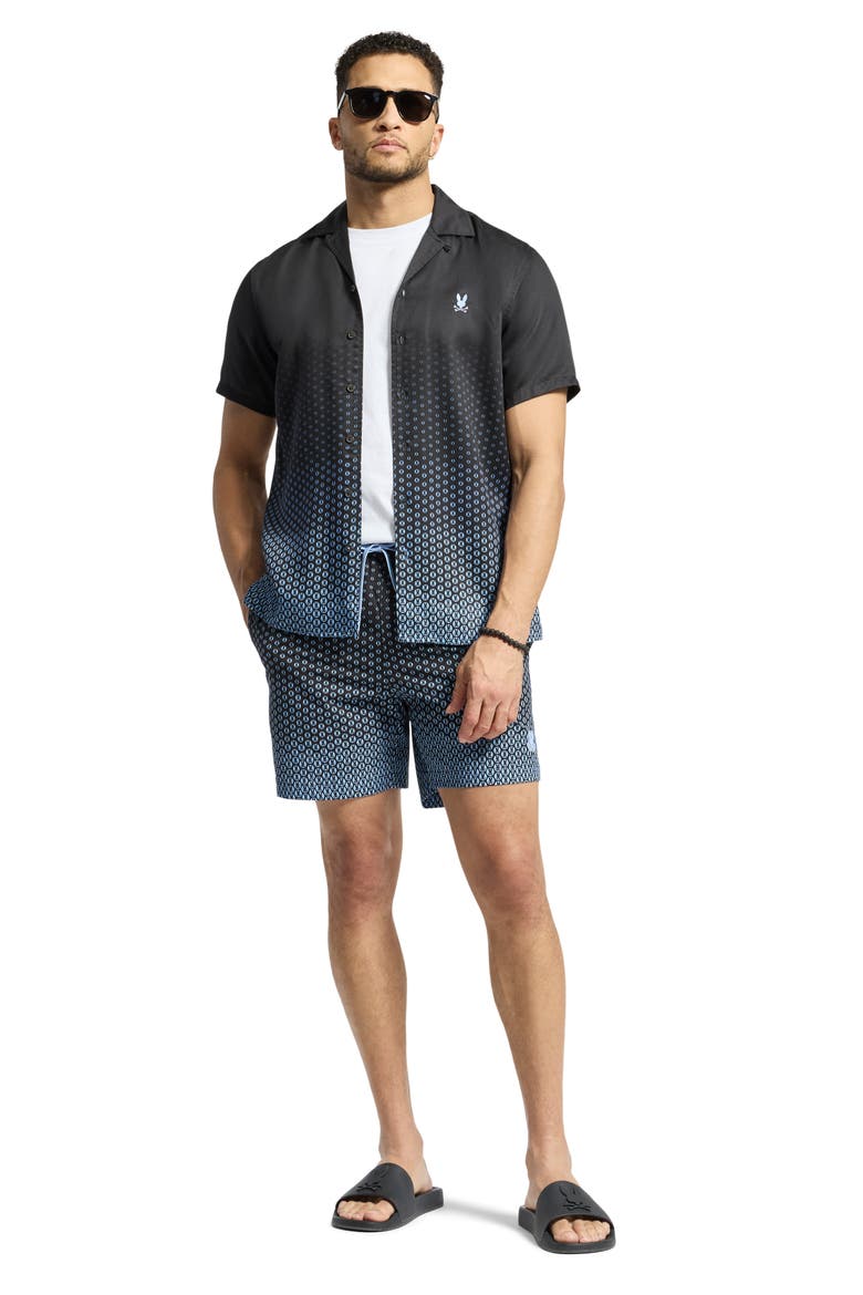 Bendigo Gradient Logo Lyocell Camp Shirt, Alternate, color, EVENING BLUE