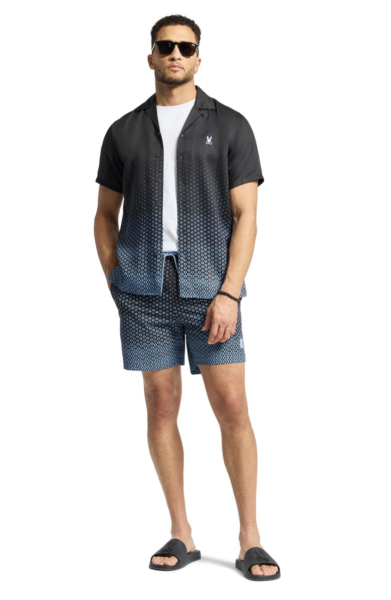 Psycho Bunny Bendigo Gradient Logo Lyocell Camp Shirt, Alternate, color, 