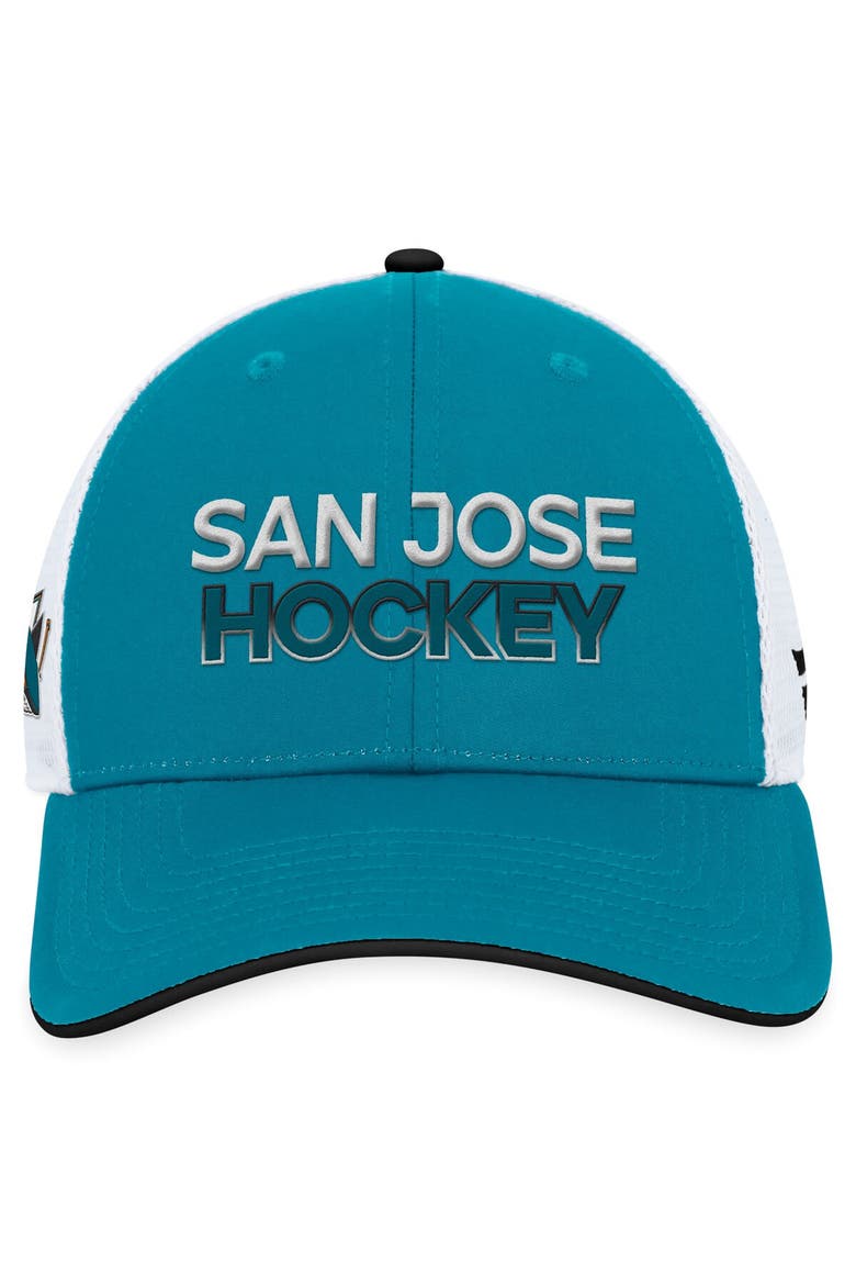Men's Fanatics Branded  Teal San Jose Sharks Authentic Pro Rink Trucker Adjustable Hat, Alternate, color, Teal