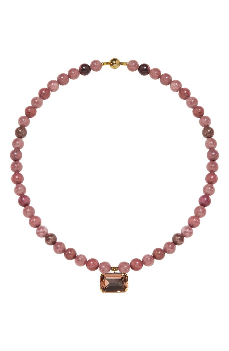 Jennifer Behr Sidonie Necklace, Main, color, Rhodonite