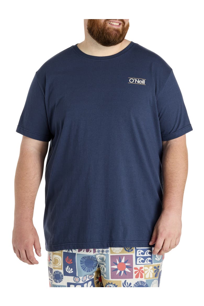 Big & Tall Parallel Lines Graphic Tee, Alternate, color, NAVY
