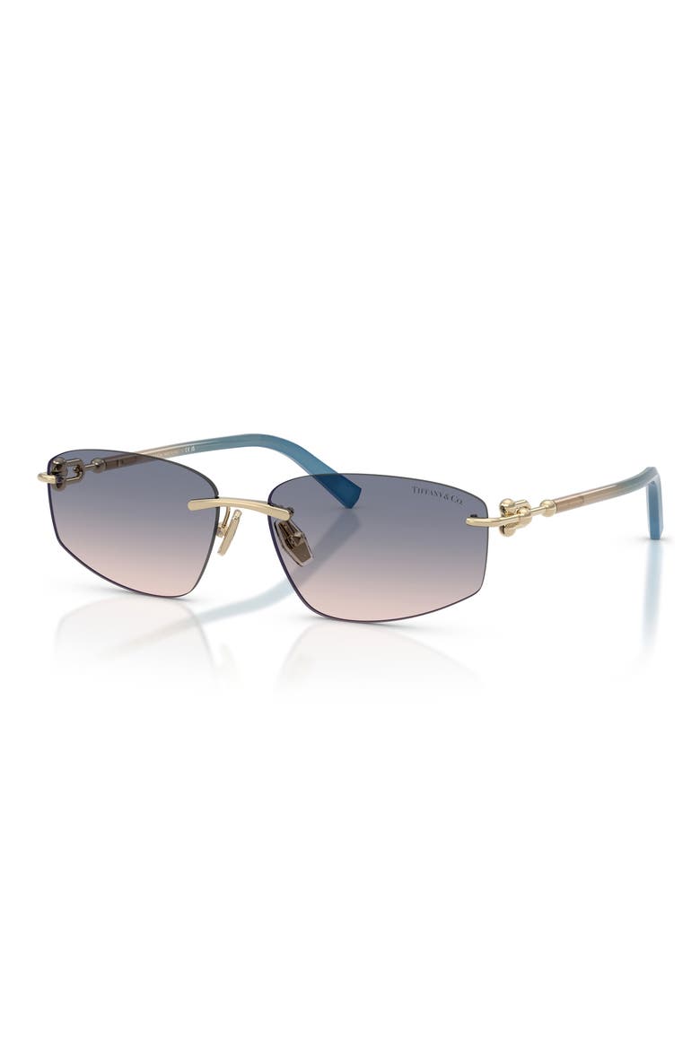 59mm Irregular Rectangular Sunglasses, Alternate, color, GOLD / BROWN GRADIENT BLUE