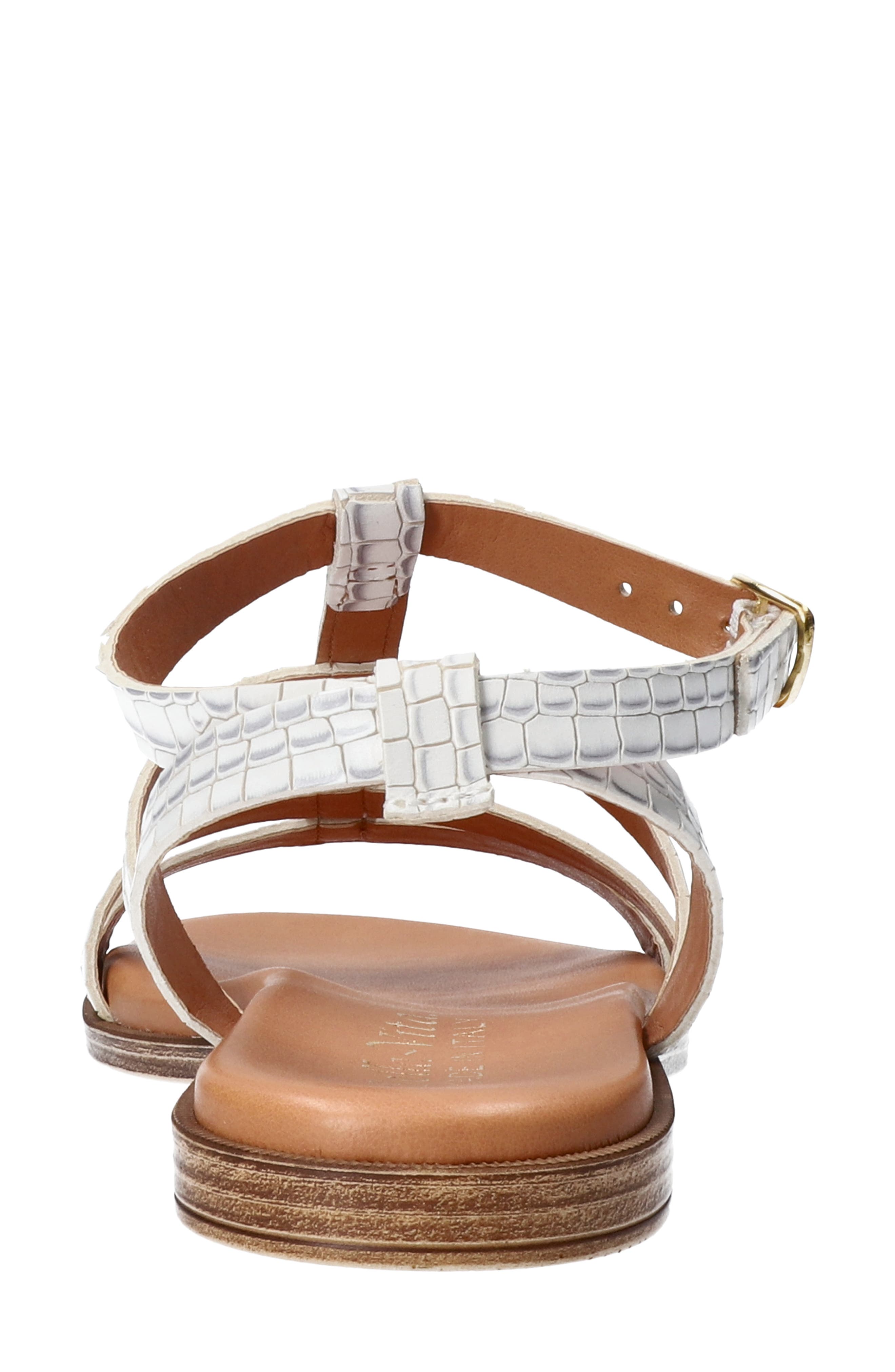Ira Strappy Sandal, Alternate, color, WHITE CROC LEATHER
