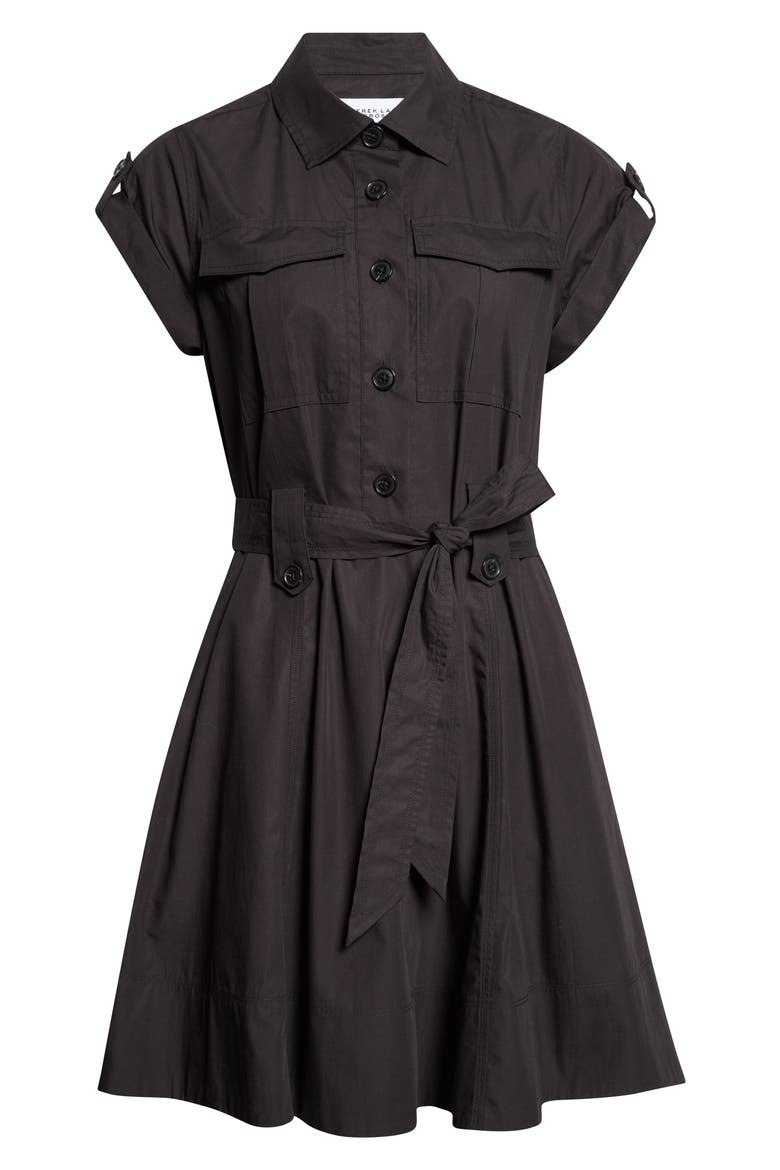 Azora Poplin Shirtdress, Alternate, color, BLACK