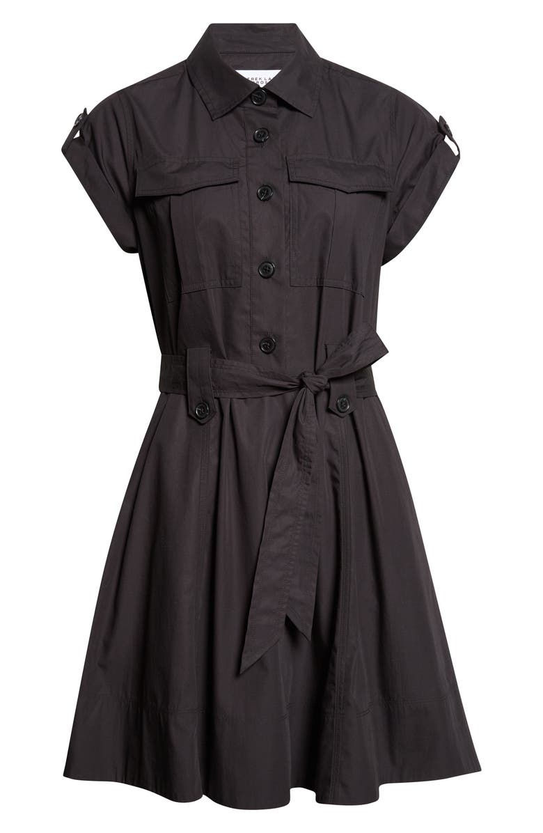 Derek Lam 10 Crosby Azora Poplin Shirtdress, Alternate, color, Black
