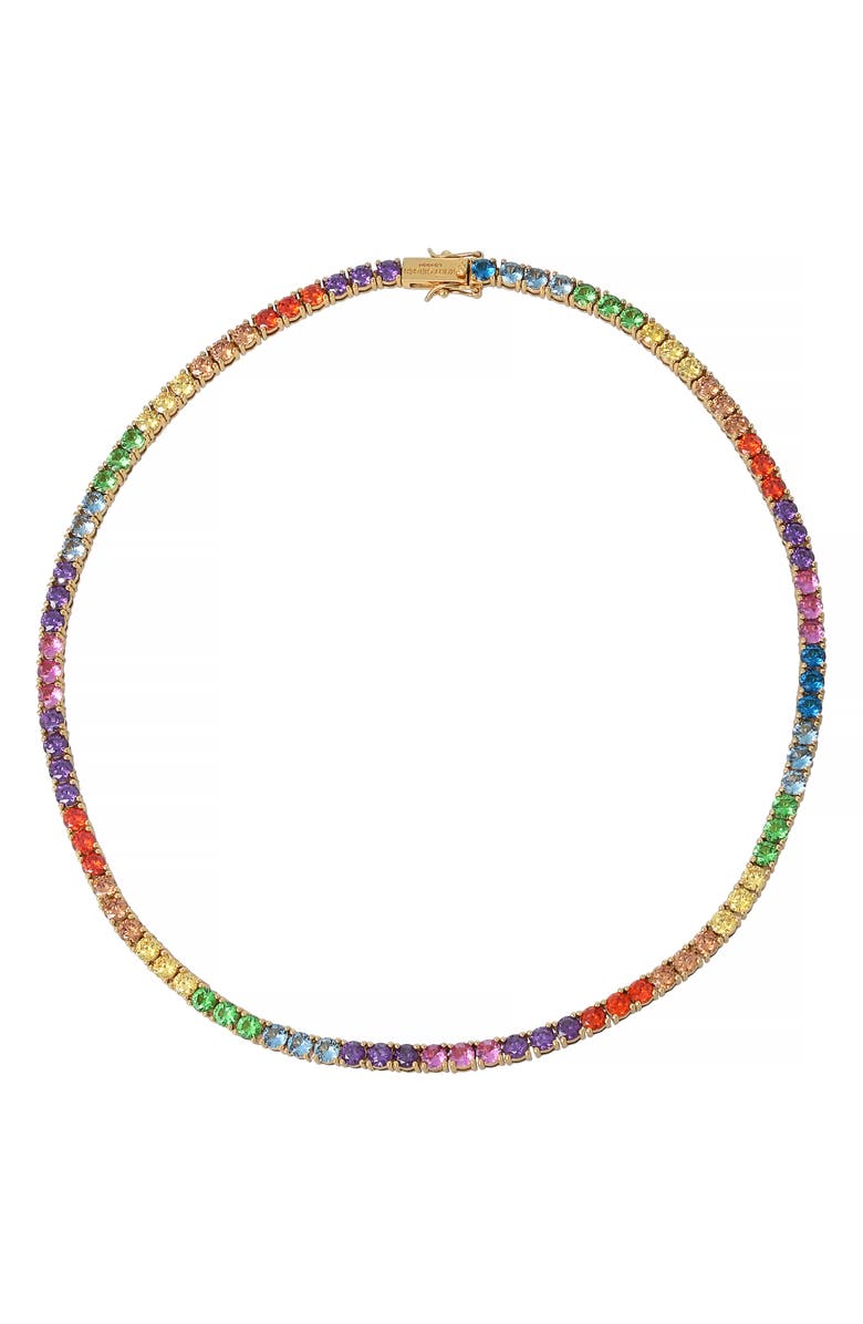 Kurt Geiger London Tennis Necklace, Main, color, Rainbow Multi
