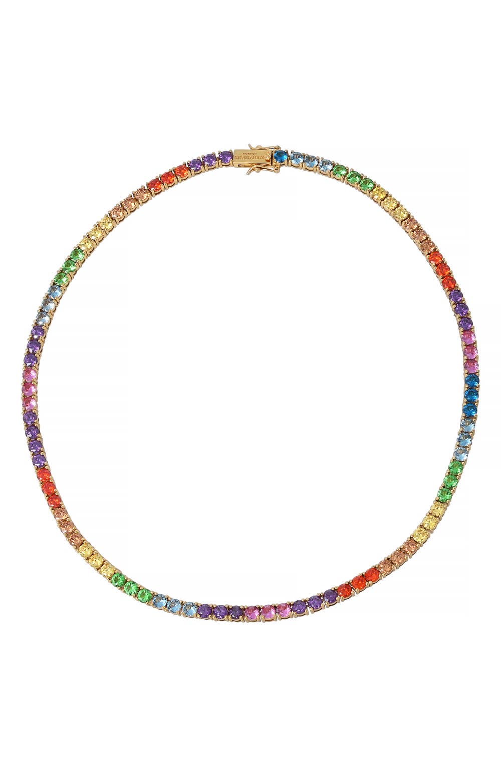 Tennis Necklace, color, RAINBOW MULTI