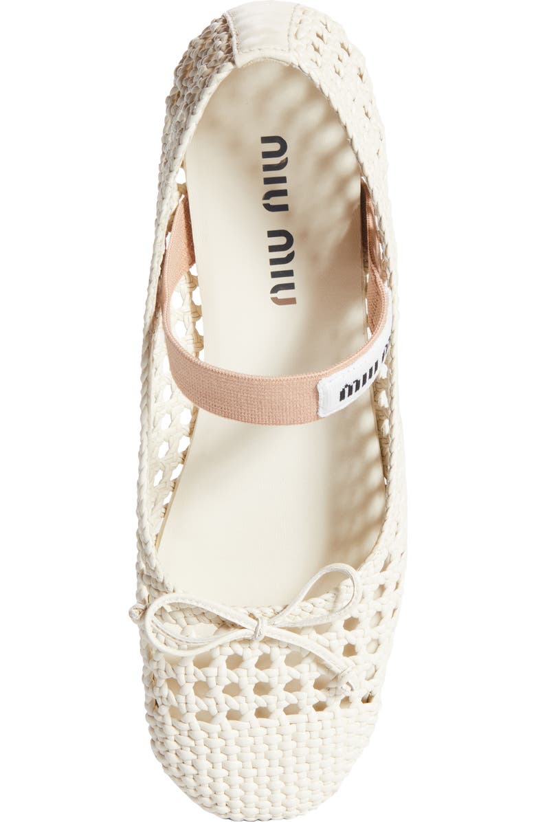 Miu Miu Woven Mary Jane Ballet Flat, Alternate, color,