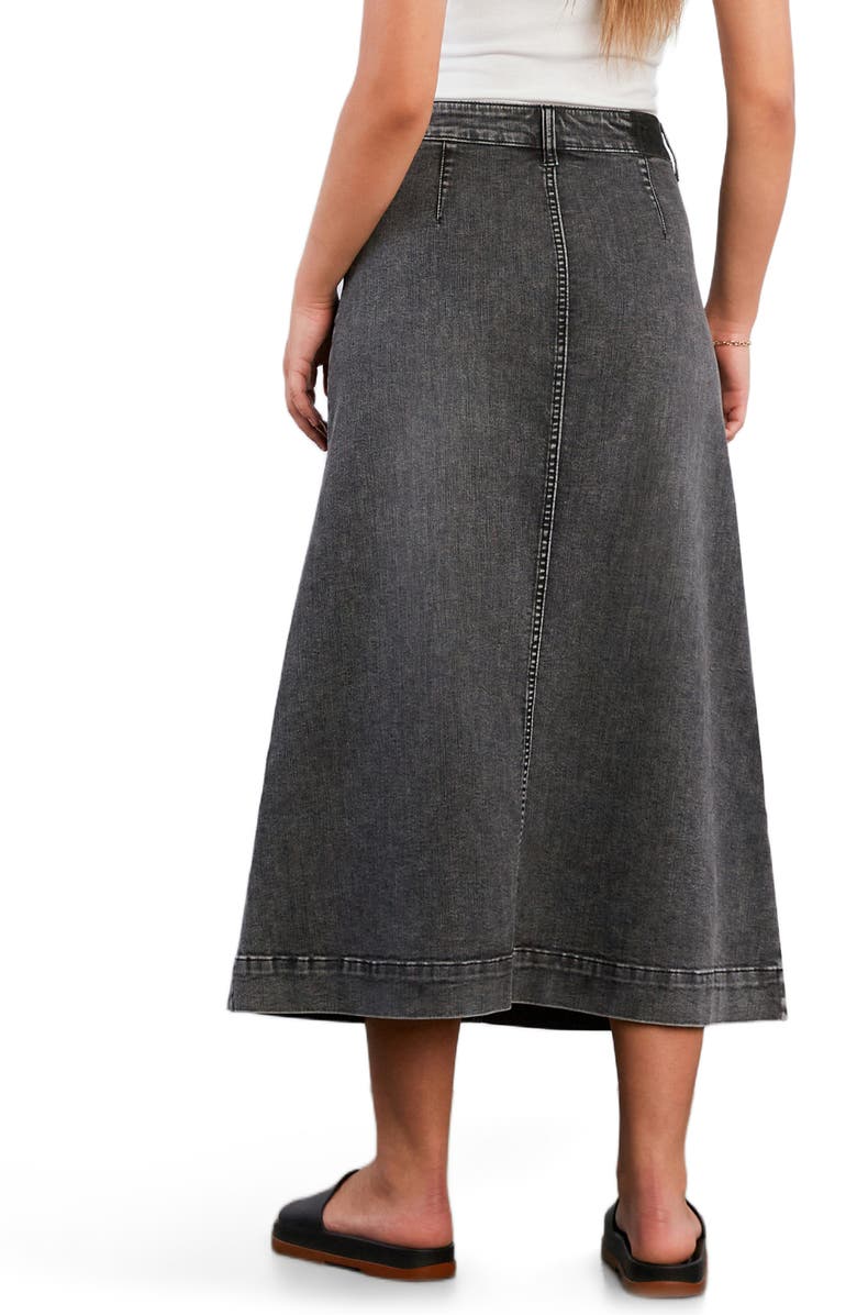 HINT OF BLU Upper East Side Denim Maxi Skirt, Alternate, color, Almost Black