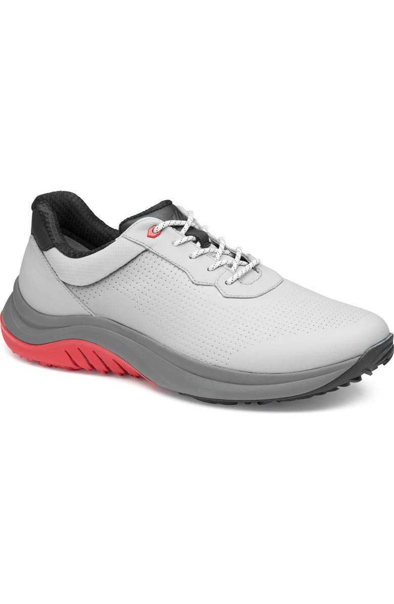 Johnston & Murphy HT1-Luxe Hybrid Golf Shoe, Main, color, Light Gray Waterproof Full