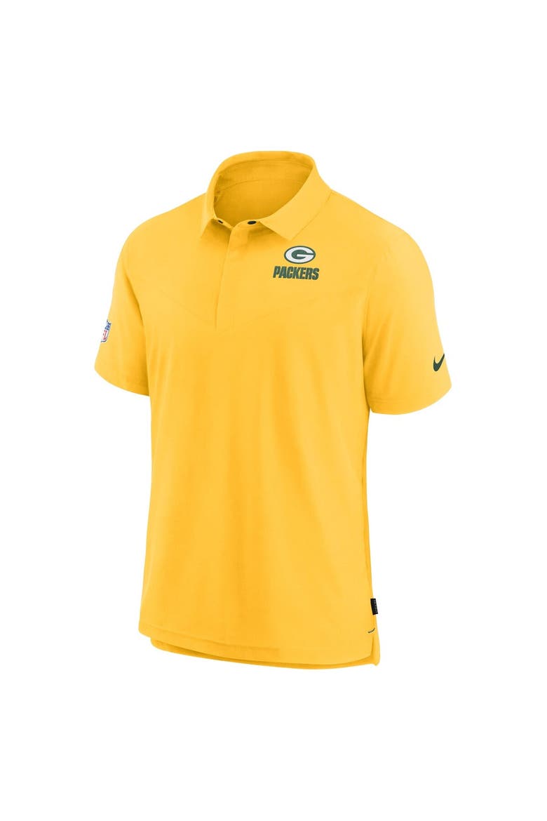 Men's Nike Gold Green Bay Packers Sideline Lockup Performance Polo, Alternate, color, Gold