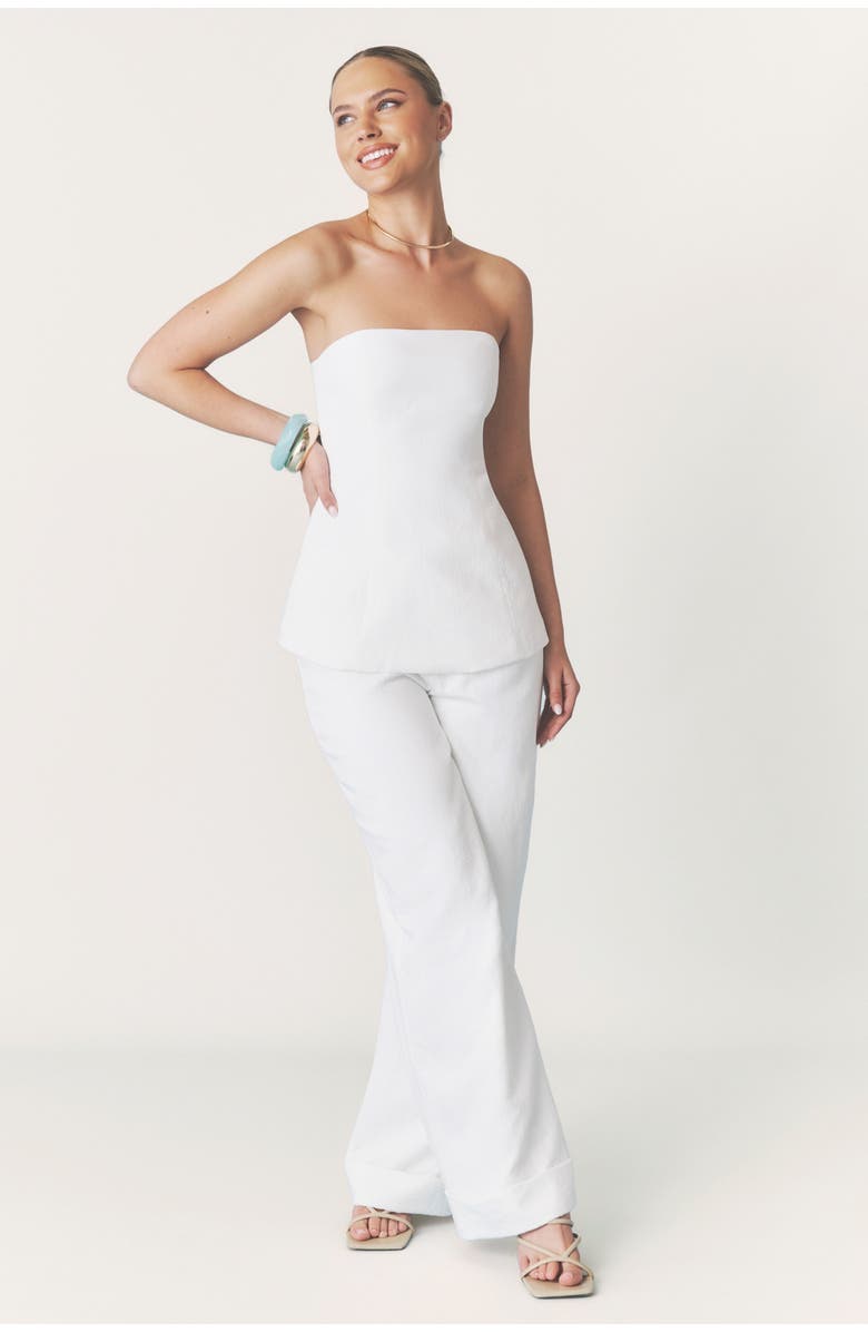 Six Stories Verity Tailored Textured Pants, Alternate, color, White