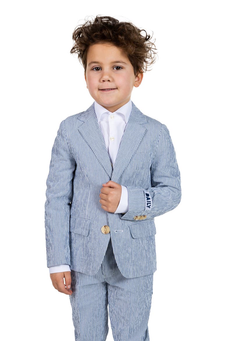 Kids' Seersucker Suit, Alternate, color, BLUE