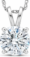 Bliss Diamond Certified 1Ct Round Diamond Solitaire Pendant Gold Necklace Lab Grown