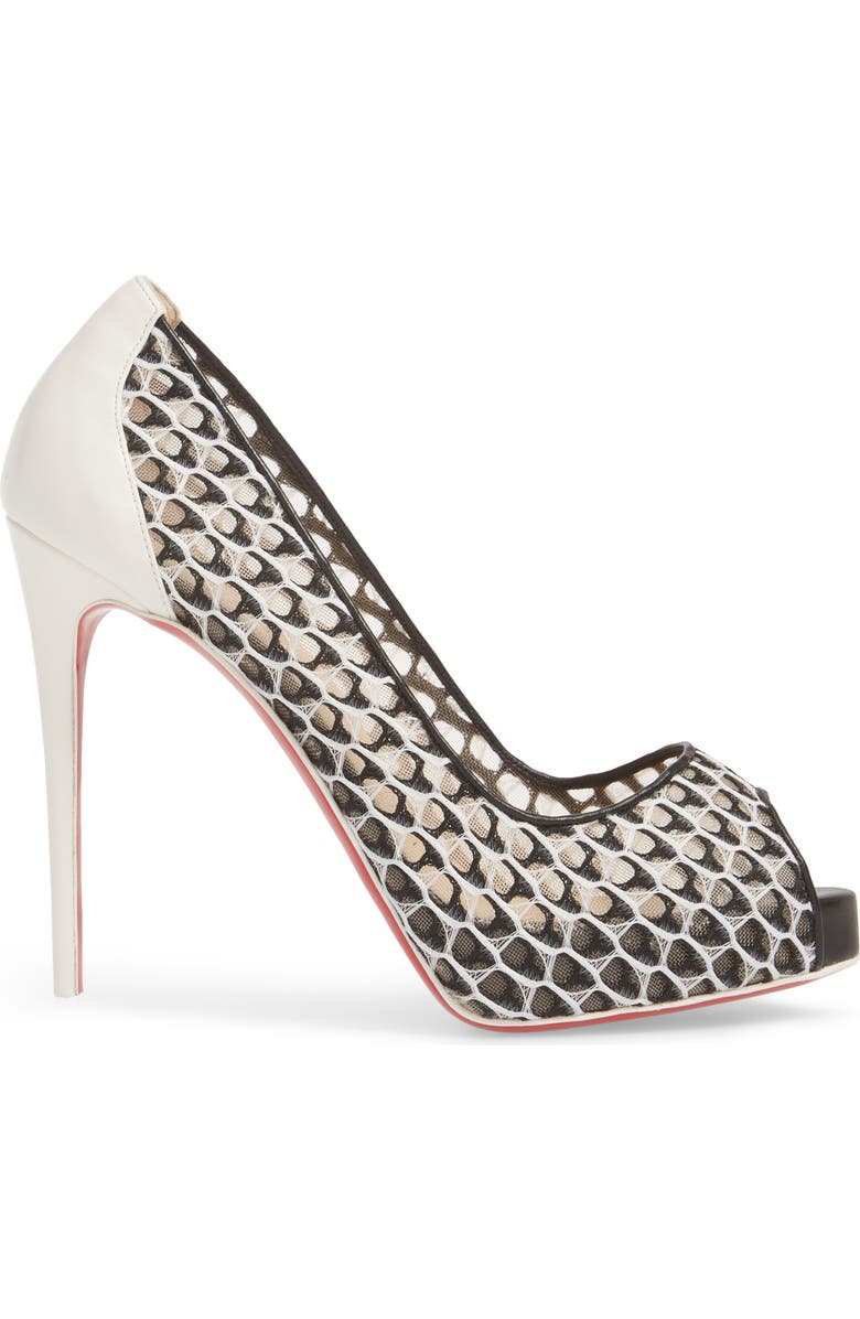 Christian Louboutin Very Lace Peep Toe Pump, Alternate, color,