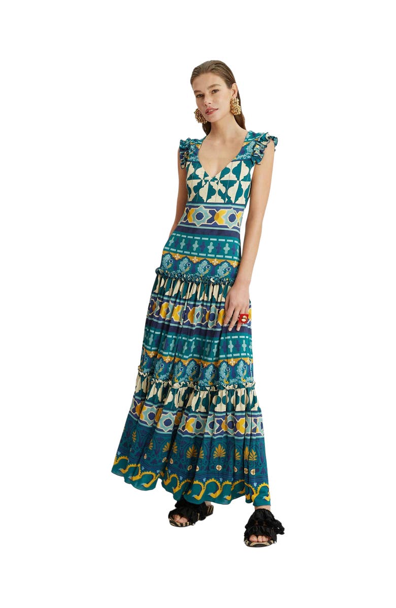 La DoubleJ Pimento Dress Placée Casareale Barre' Emerald, Main, color, Casareale Barre' Emerald