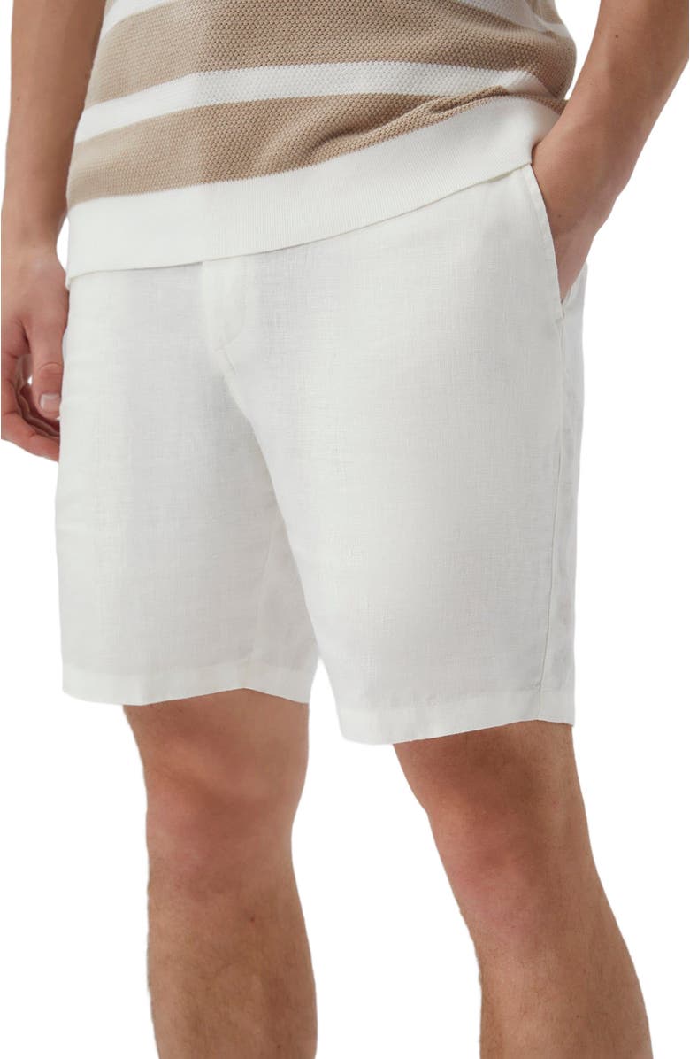 Onia Linen Fixed-Waist Short, Alternate, color, White