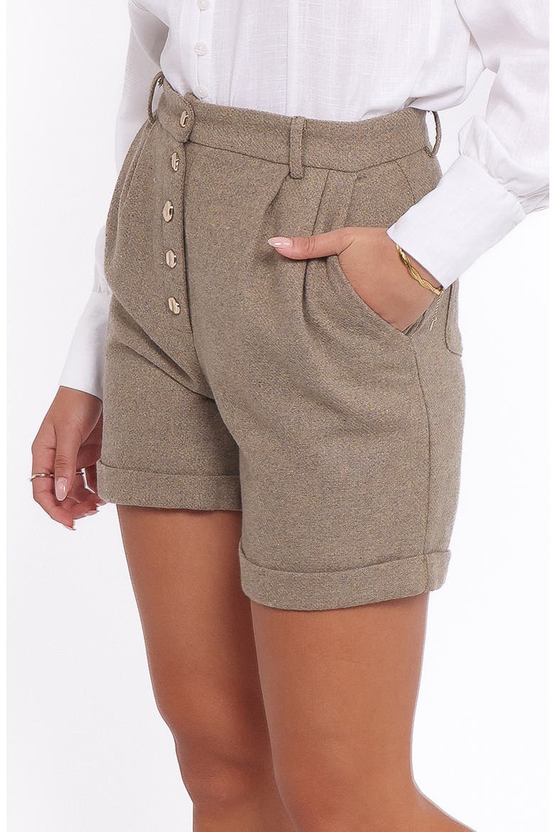 Denise Tailored Shorts, Alternate, color, TAUPE