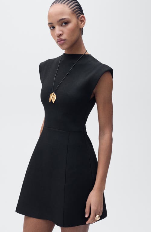 Mango Women's Short Flared Knitted Dress In Black