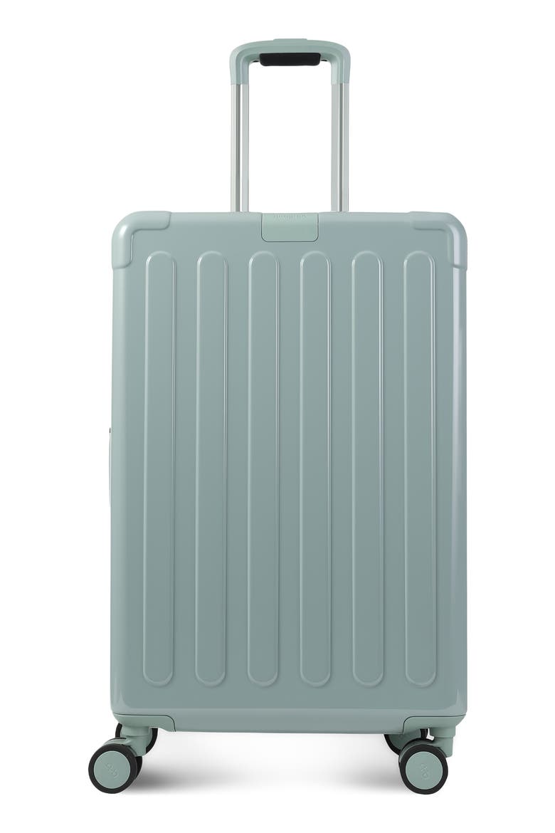 Nostos Glossy Medium Spinner Suitcase, Main, color, LAGUNA