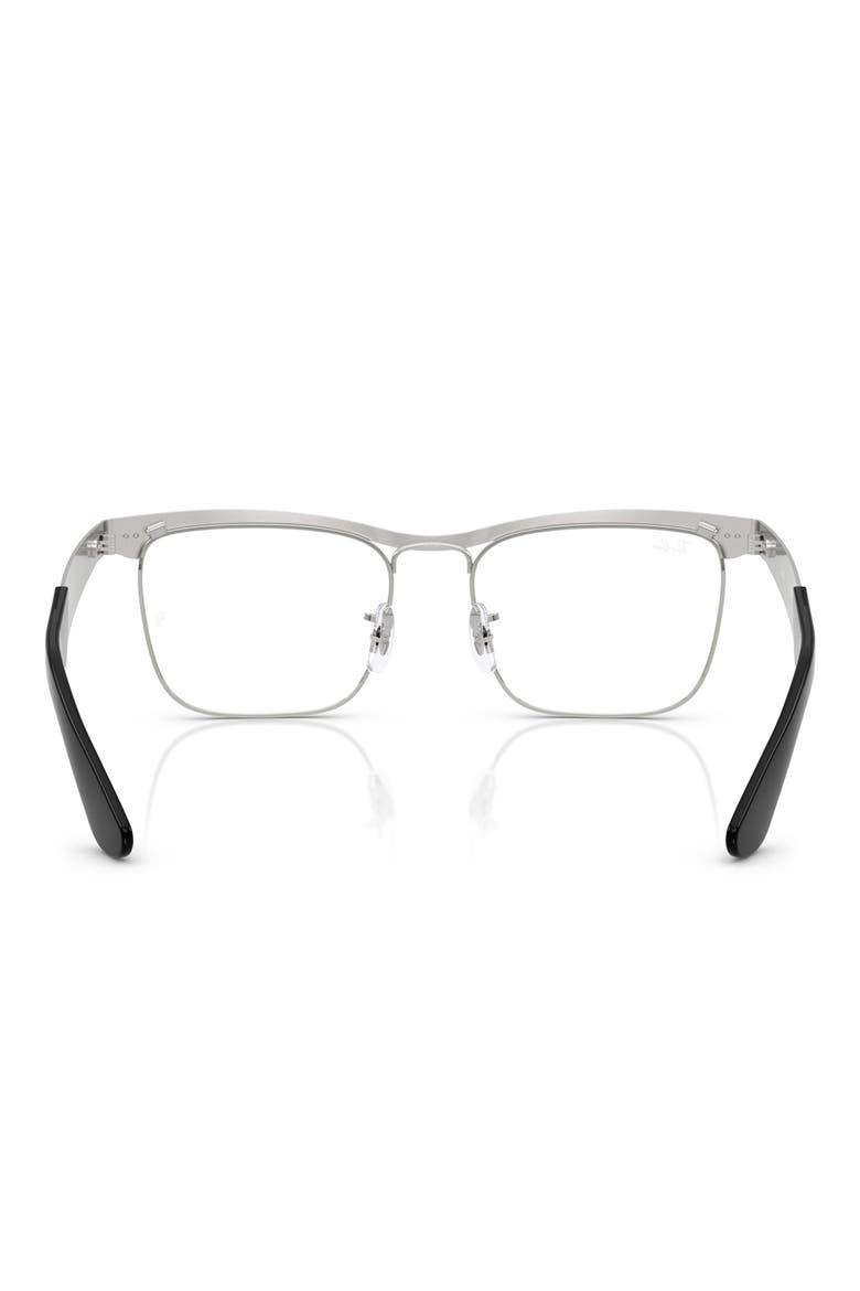 54mm Semi Rimless Square Optical Glasses, Alternate, color, SILVER