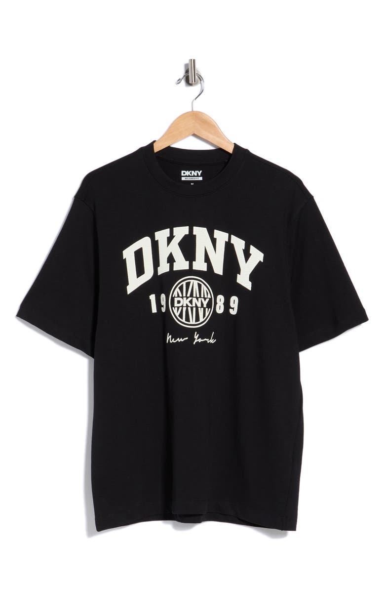 DKNY SPORTSWEAR Varsity Crest Cotton T-Shirt, Main, color, Black