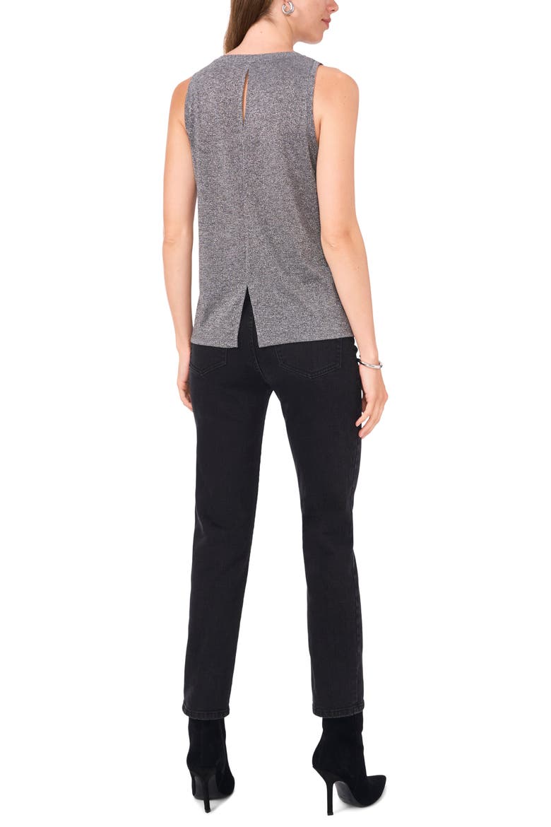 Metallic Knit Tank, Alternate, color, SILVER