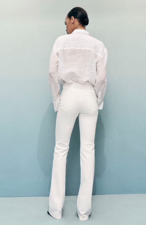 Mango Fiona Mid Rise Flare Jeans In White