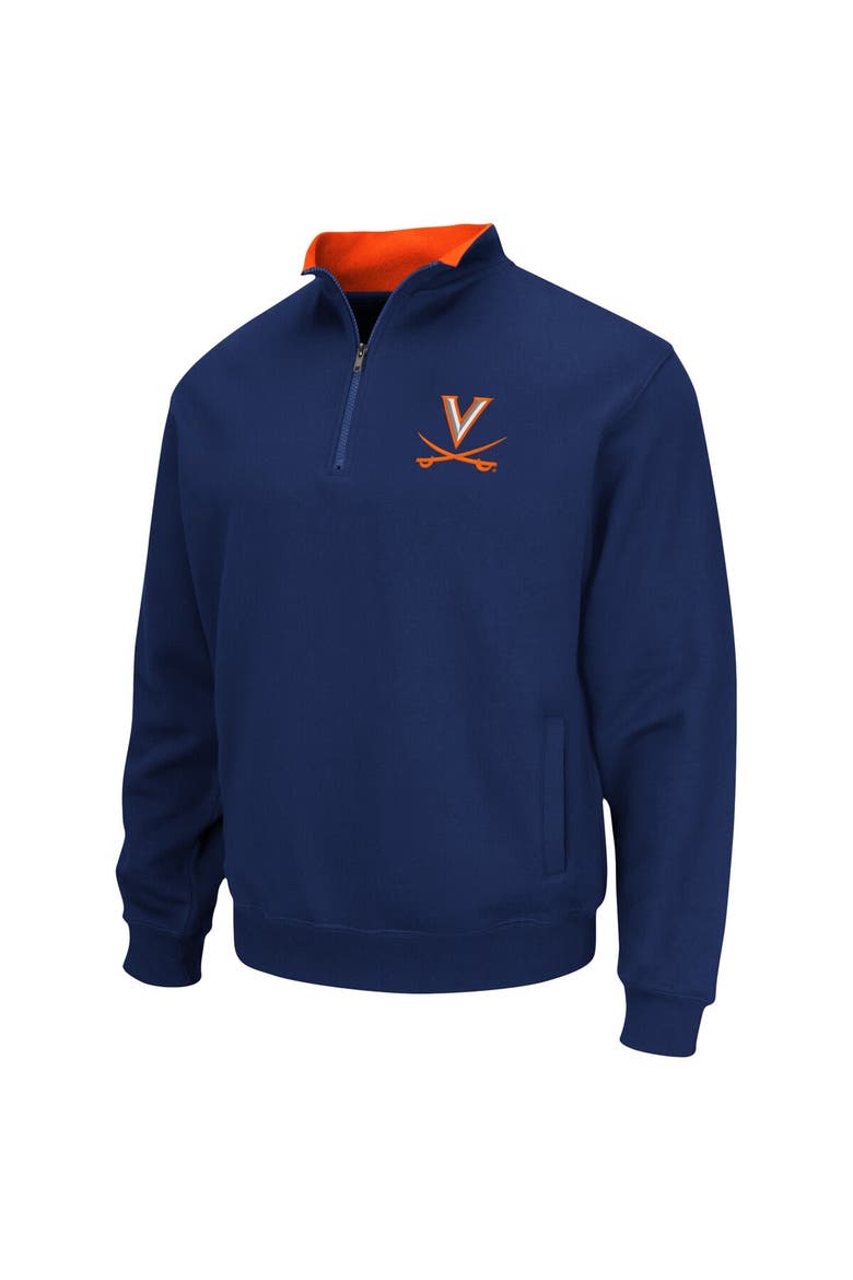 Men's Colosseum Navy Virginia Cavaliers Tortugas Team Logo Quarter-Zip Jacket, Alternate, color, Navy