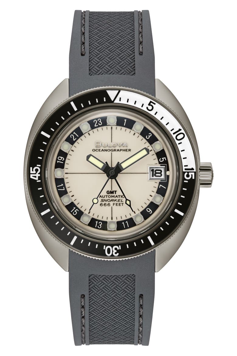 Oceanographer Automatic Silicone Strap Watch, 41mm, Main, color, GRAY