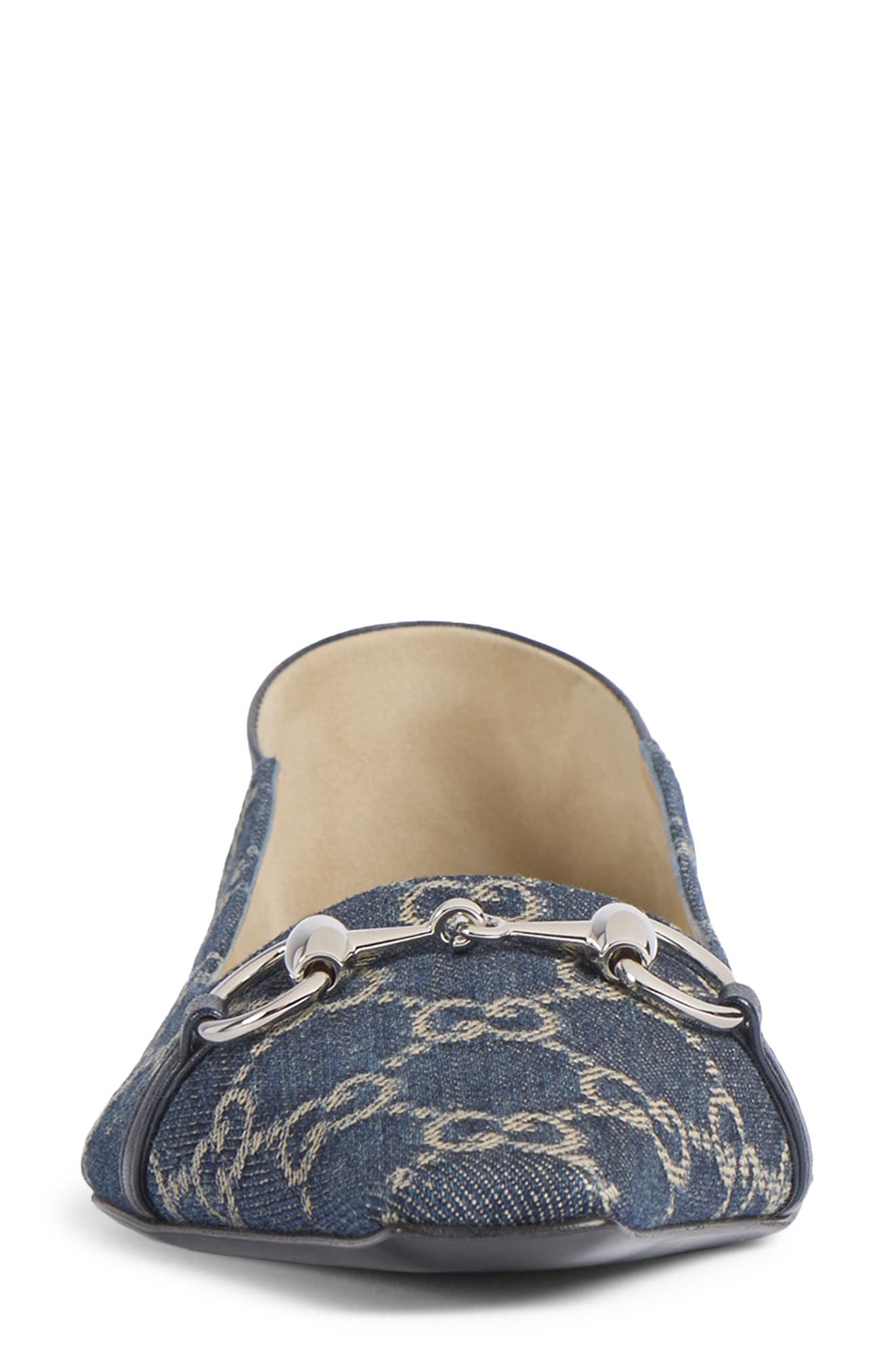Vittoria Horsebit GG Canvas Convertible Flat, Alternate, color, 4741 DENIM