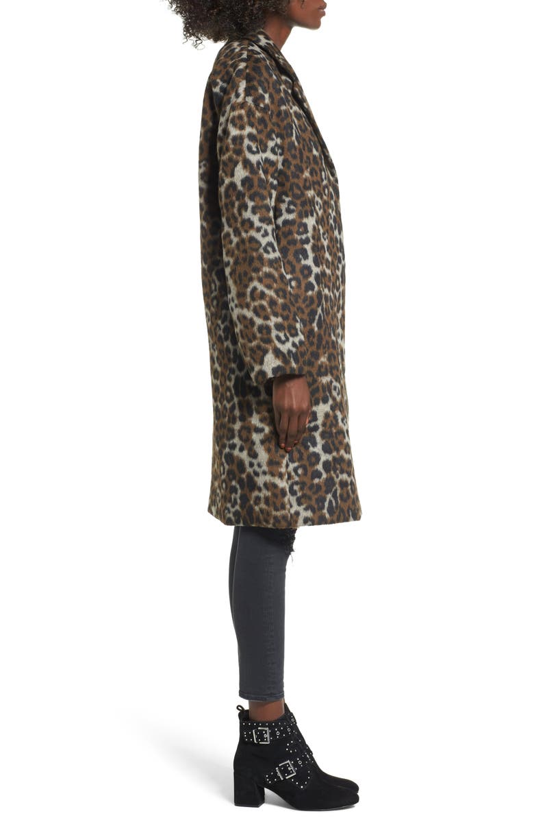 Vigoss Oversize Leopard Print Topcoat, Alternate, color,